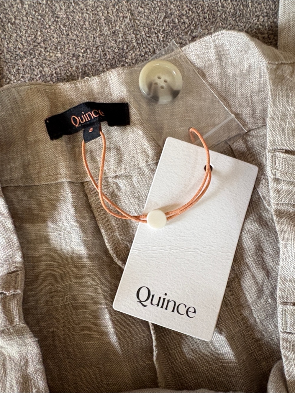 Quince 100% Linen Pants in Natural Beige New with tags Size 6 - Picture 3 of 8